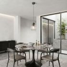 Lampada a sospensione nera in vetro, Dasmina
