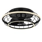 Ventilatore da soffitto nero metallo, Jorne, 30W, bianco regolabile tra caldo e freddo LED, con telecomando