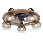 Ventilatore da soffitto legno rustico, Jouke, con telecomando