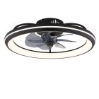 Ventilatore da soffitto nero in plastica, Juulke, 40W, bianco regolabile tra caldo e freddo LED, con telecomando