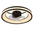 Ventilatore da soffitto nero in plastica, Klaaske, 30W, bianco regolabile tra caldo e freddo LED, con telecomando