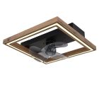 Ventilatore da soffitto marrone in plastica, Lamyea, 24W, bianco regolabile tra caldo e freddo LED, con telecomando