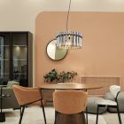 Lampada a sospensione nera in vetro, Genelva