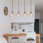 Lampada a sospensione nera in vetro, Abelon