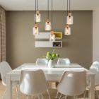 Lampada a sospensione nera in vetro, Abelon