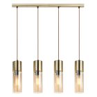 Lampada a sospensione ambrata in vetro, Xena