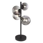 Lampada da tavolo nera in vetro, Melinda, con interruttore