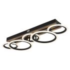 Lampada da soffitto nera metallo, Benedicte, 34W, white switch LED