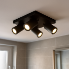 Faretto da soffitto nero moderno, Kenan, IP44
