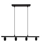 Lampada a sospensione senza paralume nera in alluminio, Rika