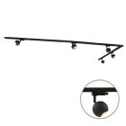 3M sistema di illuminazione a binario monofasico nero con angolo + 5 Alco faretti a binario