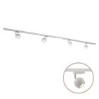 2M sistema di illuminazione a binario monofasico bianco + 4 Alco faretti a binario
