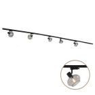 3M sistema di illuminazione a binario monofasico nero + 5 Skip faretti a binario