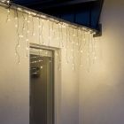 6 metri luci a cascata collegabile, alte 70 cm, bianco caldo, IP44, base