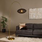 Lampada da terra moderna nera, Corina, con interruttore