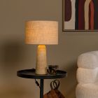 Lampada da tavolo moderna beige, Nimue, con interruttore