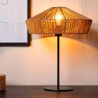Lampada da tavolo in rattan in legno, Yunkai, con interruttore
