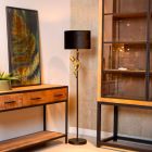 Lampada da terra retrò dorata, Extravaganza Chimp, con interruttore