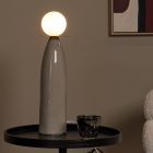 Lampada da tavolo in ceramica grigia, Figaro, con interruttore