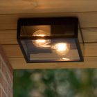 Plafoniera moderna nera, Dukan, IP65