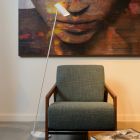 Lampada da terra moderna bianca, Hester, con interruttore