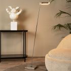 Piantana da lettura da terra moderna cromata, Aaron, 12W, 2700K LED, controllo touch
