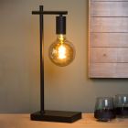 Lampada da tavolo moderna nera, Leanne, con interruttore