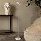 Lampada da terra ricaricabile moderna bianca, Antrim, 2,2W, 2700K LED, IP54, controllo touch