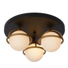 Lampada da soffitto da bagno classica nera, Isobel, IP44