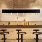 Lampada a sospensione industriale nera, Surtus