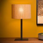 Lampada da tavolo in rattan marrone, Magius, con interruttore