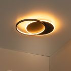 Plafoniera moderna nera, Axelle, 24W, 2700K LED, dimmer in 3 fasi