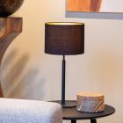 Lampada da tavolo rustica nera, Maya, con interruttore