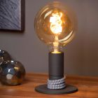 Lampada da tavolo moderna nera, Marit, con interruttore