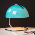 Lampada da tavolo retrò blu, Cato, con interruttore