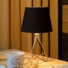 Lampada da tavolo moderna cromata, Gitta, con interruttore