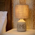 Lampada da tavolo in ceramica grigia, Cosby, con interruttore