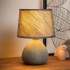 Lampada da tavolo in ceramica grigia, Ramzi, con interruttore