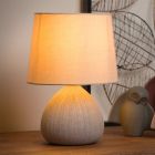 Lampada da tavolo in ceramica beige, Ramzi, con interruttore