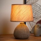 Lampada da tavolo in ceramica marrone, Ramzi, con interruttore