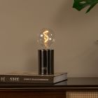 Lampada da tavolo ricaricabile moderna grigia, Vivo, controllo touch