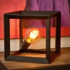 Lampada da tavolo retrò grigia, Thor, con interruttore