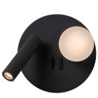 Lampada per camera da letto moderna nera, Matiz, 3,5W, 3000K LED, con interruttore