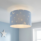 Lampada da soffitto per bambini blu in tessuto, Stars
