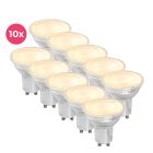 Confezione da 10 spot LED GU10 trasparenti Antonie, 3 Watt, 2700K (bianco caldo)