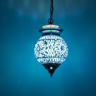 Lampada a sospensione orientale blu in mosaico, Nisrin