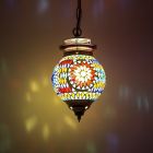 Lampada a sospensione orientale multicolore in mosaico, Nisrin, controllo touch