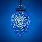 Lampada a sospensione orientale blu in mosaico, Isa