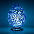 Lampada da tavolo orientale blu in mosaico, Lara