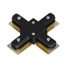 Connettore a X per illuminazione a binario monofase, nero